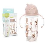 R for Rabbit Premium Bubble Baby Sipper |10 fl oz | Anti Spill Sippy Cup with Soft Silicone Straw BPA Free & Non Toxic for Baby/Kids of 9+ Months - (300 ml Beige)