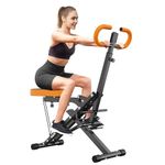 SogesPower Squat Machine for Home Gym, Squat Rowing Machine with Adjustable Resistance and Optional Full Motion, Squat Assist Trainer for Glutes & Legs Workout, Up to 330lbs, Orange