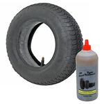 Spares2go Wheelbarrow Wheel Tyre and Inner Tube (3.50-8, 35PSi) + Sealant Off Road Puncture Kit (1L Bottle)