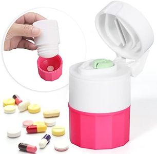 Pill Crusher and Grinder for Small Pills,SZREDU Vitamins Tablets Grinder Cutter,Pill Crusher Fine Powder,Travel Vitamins Cutter with Cup,Multifunction Medicine Grinder with Pills Storage