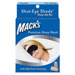 Mack's Shut Eye Shade Sleep Mask with Ear Plugs - Black