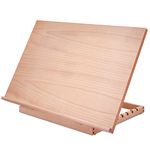 Large Artist Drawing & Sketching Board, 6-Position Adjustable Wood Drafting Table Easel, 24.8" L x 16.5" W (A2) Art Easel for Artist, Beginners, Students