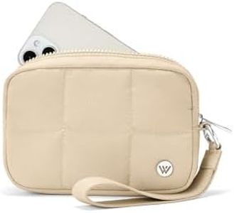 WESTBRONCO Puffer Wristlet Wallets for Women RFID Nylon Wallet with Zipper Quilted Purse for Travel Passport Credit Card Holder Phone