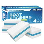 BOAT HOURS Boat Magic Erasers for Cleaning Boat Accessories - Marine Cleaner 4-Pack Pontoon Sail Boat Hull Supplies and Boating Gifts for Men and Women