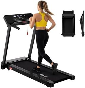 Everfit 2 in 1 Compact Foldable Treadmill with Handle for Home and Office, 2.5HP Quiet Portable Walking Pad Treadmill with 12 Preset Programs, APP, Pulse Sensors, 1-14km/h, Black