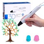 Kretrum Professional 3D Pen for Kids and Adults | 3D Printing Pen with OLED Display as Gift | 3D Drawing Pen with Finger Protector, Pen Hold, 1.75mm PLA Filament, Stencil Bool, Charger | Stylo 3D