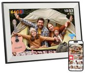 Frameo Digital Photo Frame 64GB WiFi 10.1 Inch, 1280x800 IPS LCD Touchscreen, Auto-Rotate and Audio, Share Photos or Videos via the Frameo App Anywhere, Electronic Photo Frame Black & White