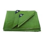 ANSIO Tarpaulin 4m x 4m Water-resistant Tarp Large Camping Cover Sheet – Multipurpose Groundsheet with UV Protection, Weatherproof & Frost-Resistant – Reinforced Eyelets - Green