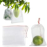 Home-Mart 20 PCS Fruit Protect Bags, 15x25cm Fruit Protection Bags Net Barrier Bag with Drawstring, Reusable Nylon Mesh Garden Netting Protection Bag for Plant/Fruit/Flower