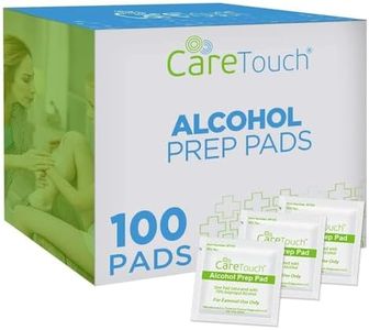 Care Touch Alcohol Wipes - Individually Wrapped Alcohol Prep Pads with 70% Isopropyl Alcohol, Great for Medical & First Aid Kits - Sterile, Antiseptic 2-Ply Rubbing Alcohol Pads - 100 count