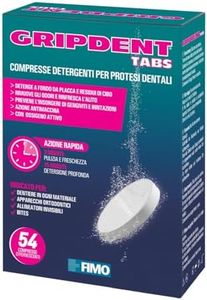 Gripdent Tabs 54 - Compresse disinfettanti - Disinfetta e sbianca dentiere, bites, paradenti, apparecchi ortodontici e dispositivi per l'apnea notturna