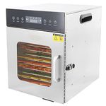 Hakka Food Dehydrator Commercial, 10 Trays Food Dryer Food Dehydrator Machine for Jerky/Vegetables/Fruits/Meat/Dog Treats/Herbs, Stainless Steel, 400W