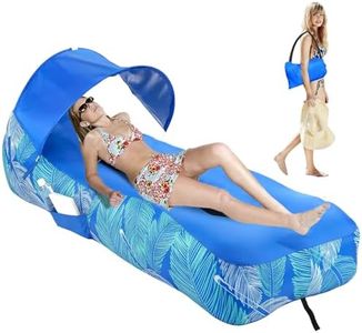 RZM Inflatable Lounger Air Sofa Chair with Sunshade, Camping & Beach Accessories, Portable Water Proof Couch for Hiking, Picnics, Outdoor, Music Festivals & Backyard, Easy to Set Up Inflatable Couch