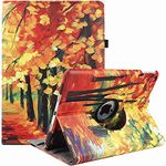 Case for iPad Air 2/Air 1/iPad 9.7" 5th/6th Generation(2017/2018) - 360 Degree Rotating Multi-Angle Viewing Folio Stand Cases with Auto Sleep/Wake (Fallen Leaves)