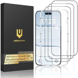 UNBREAKcable for iPhone Air Screen Protector, 3-Pack Full Coverage Tempered Glass [Military Grade Shatterproof] [9H Hardness] [Easy Installation] [Bubble Free] [99.99% HD Clear] for iPhone Air 6.5"