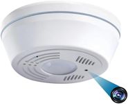 Dummy Smoke Detector 32Gb Included WiFi Motion Detection Surveillance Camera Night Vision w. 180 Days Standby Battery & Magnetic Pads Recessed Light Trim Installation Tool (Side View)