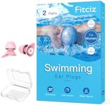 Fitciz Ear Plugs for Swimming, 2 Pairs Water Swim Ear Plugs with Case, Comfortable Waterproof Swimming Earplugs, Silicone, for Swimmers (Women’s Size)