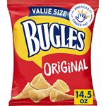 Bugles Crispy Corn Snacks, Original Flavor, Family Size Snack Bag, 411g