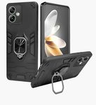 A rtistque Rugged Armor Bumper Back Case Cover for Motorola Moto G54 5G / G64 5G | Ring Holder & Stand in-Built | Shockproof TPU Protective Design | 360 Degree Protection - Black