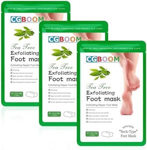 3 Pack Foot Peel Mask Exfoliating Foot Mask Feet Peeling Socks Foot SPA Treatment for Baby Soft Feet Hard Dead Skin Remover Callus Repair Rough Cracked Heels (Tea Tree)