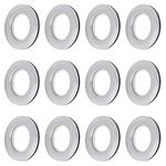 INCREWAY 16Pcs Curtain Grommets, 4.2cm Inner Diameter ABS Plastic Low Noise Roman Ring Curtain DIY Eyelet Rings Sewing Top Grommets (Silver)