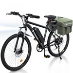 isinwheel M10 Electric Bike for Adults, 26" Ebike Peak 500W 32KM/H, Portable Electric Bicycle with 375WH Removable Battery, Shimano 7 Speed, Front Fork Suspensions for Trail City Commuting