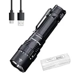 Fenix PD40R v3.0 Tactical Flashlight, 3000 Lumen USB-C Rechargeable Long Throw Police Duty Light with Lumentac Organizer
