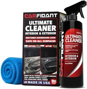 Carfidant Interior Car Cleaner - Removes Stains & Deep Cleans Car Seats, Leather, Fabric, Upholstery, Plastic, Dashboard & More - Car Cleaning Kit & Interior Detailer Spray - 18oz
