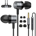 QILERUI Noise-Isolating In-Ear Headphones with Mic, Wired 3.5mm Jack Earbuds with Volume Control Compatibile with Samsung, Android, MP3, Most 3.5mm Audio Devices