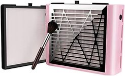 BRANTMAKER Nail Dust Collector with Brush and 2 Reusable Filters, 60W Vacuum Dust Fan for Acrylic Nails (pink)