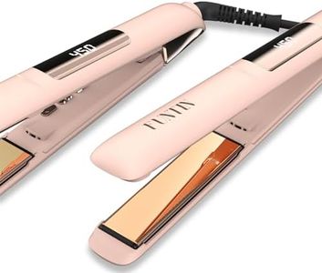 FUNTIN S10 Hair Straightener, Flat Iron - 100% Pure Titanium flat iron for straightening curling 2 In 1 Ion inside(1 Inch)(Baby Pink)