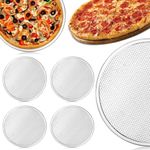 RHBLME 4 Pack 12 Inch Pizza Screen, Aluminum Alloy Pizza Pan for Oven Nonstick Pizza Screen, Seamless Rim & Rust-Free, Pizza Baking Pan Pizza Crisper Tray for Kitchen, Commercial, BBQ, Silver