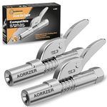 AORRZER Grease Gun Coupler 2 PCS, Strong Lock-on Greases Gun Couplers, 12000 PSI High Pressure Coupler Quick Release Grease, Durable and Compatible with All Grease Guns 1/8" NPT Grease Gun Fittings