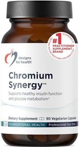 Designs for Health Chromium Synergy - Non-GMO Chromium Nicotinate Glycinate Chelate Supplement with Vanadium, Vitamin D, Manganese, Zinc + Taurine - Cinnamon Powder Base (90 Capsules)