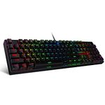 Redragon K582 SURARA Mechanical Gaming Keyboard with 104 Keys Anti-Ghosting, Programmable Wired Keyboard, Multicolour RGB Backlighting, Linear and Quiet Red Switch, Plug & Play, US Layout