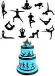 Yoga Figures Silhouette Cookie/Fondant/Biscuit Cutter || Cake Decorating Tools (Set of 12, Black)