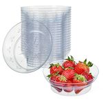 MATANA 20 Small Clear Hard Plastic Serving Party Bowls (360ml / 12oz) - Perfect for Nibbles, Desserts, Snacks, Candy, Nuts, Antipasti, Sweets - Elegant & Reusable