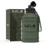 Fuel24 1.3L/2.2L Water Bottle Metal - STRONG, Drop & Leakproof BPA free 1L 2L Water Bottle Stainless Steel (2 Litre) - Large Gym Bottles for Men, Sports Water Bottle, Travel, Hiking Water Bottle