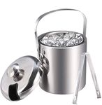 Oban Stainless Steel Silver Double Wall Ice Bucket with Lid