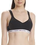 Tommy Hilfiger Women's Bra Light Lift Classic Cotton Bralette, Black, Large