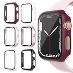 DULIPING 6-Pack for Apple Watch Series 6/SE/5/4 40mm Screen Protector, Hard PC Protective Case with Tempered Glass All-Around Bumper Cover Compatible with iWatch 6/SE/5/4 40mm