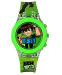 Time Up Digital Dial Multicolor Glowing Light Cartoon Watch for Boys & Girls-GLW-57 (Ben Green)