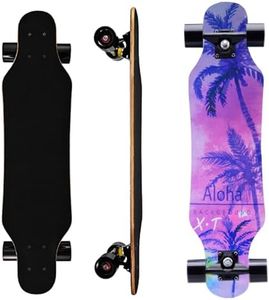 31 Inch Small Longboard Carving Cruising Skateboard for Kids Teens Adults (Coco)