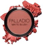 Palladio Matte Blush, Brushes onto Cheeks Smoothly, Soft Matte Look and Even Finish, Flawless Velvety Coverage, Effortless Blending Makeup, Flatters the Face, Convenient Compact, Poised
