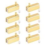 UFURMATE Glass Door Hinge, 8Pcs Frameless Glass Door Pivot Hinges Clamp Adjustable Cabinet Pivot Hinge Clip Replacement Kit, Fit for 3-6mm Free-Swinging Glass Door (Gold)