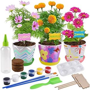 Flower Growing Kit for Kids, Paint and Plant Flower Growing Kit, Kids Gardening Tools Kit, Best Birthday, Art, Crafts and Project Gift for Girl Age 4 5 6 7 8 9 10 Years Old
