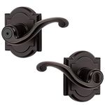 Baldwin Madrina, Interior Privacy Door Handle Reversible Lever for Bedroom/Bathroom, Keyless Door Lock, in Venetian Bronze