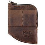 Hide & Drink, EDC Pocket Wallet, Curved Cash Organizer, Slim Front Card Holder, Money Clip, Full Grain Leather, Handmade Travel Accessories, Bourbon Brown, Bourbon Brown, Classic