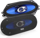 Pyle 3-Way Universal Car Stereo Speakers - 300W 4" x 10" Triaxial Loud Pro Audio Car Speaker Universal OEM Quick Replacement Component Speaker Vehicle Door/Side Panel Mount Compatible PL410BL (Pair)