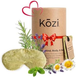 Kozi Warm & Cooling Herbal Aromatherapy Goggle Eye (Pillow) for Soothing Muscle Pain and Tension Relief Therapy in Grey Heather (Pear)